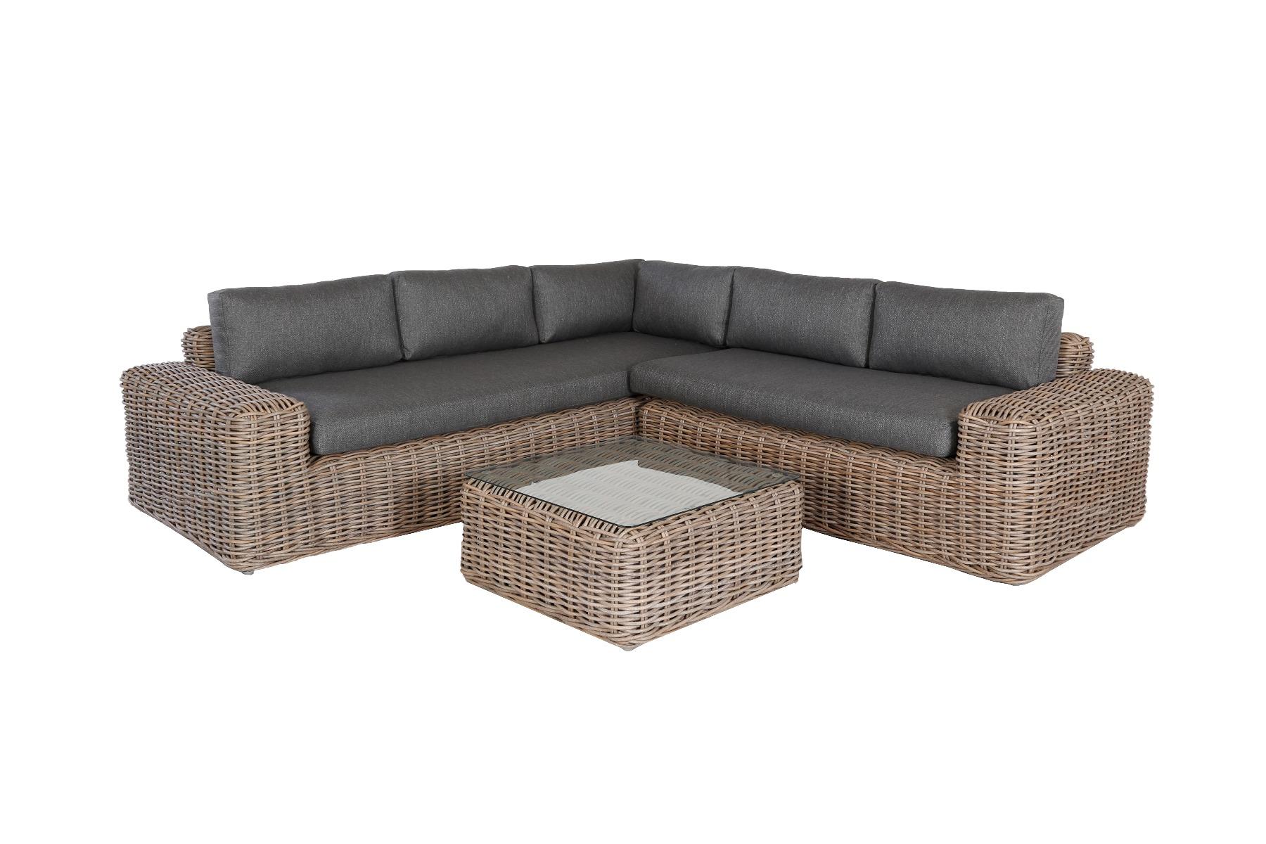 Como lounge corner set 3pcs (left arm right arm table 71x71x32cm)