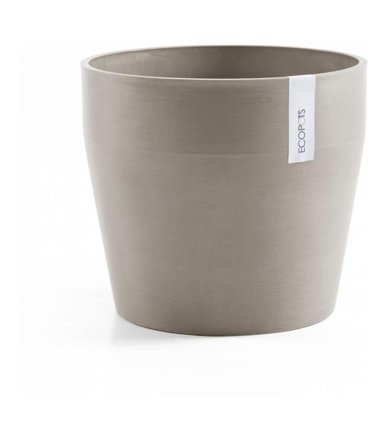 Ecopots Sankara kunststof bloempot Taupe - Ø 37,1 cm