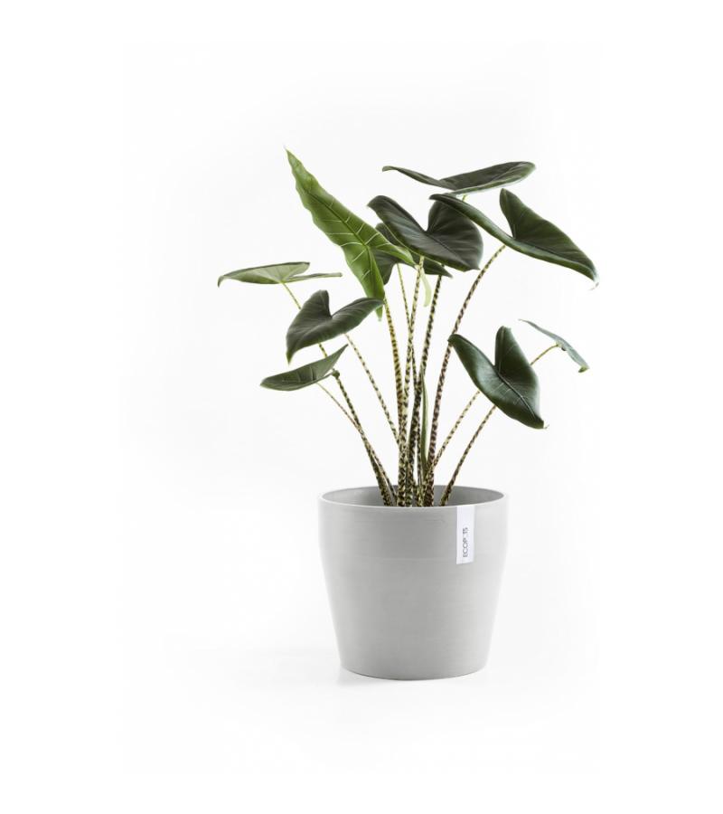 Ecopots Sankara kunststof bloempot Wit/Grijs - Ø 37,1 cm