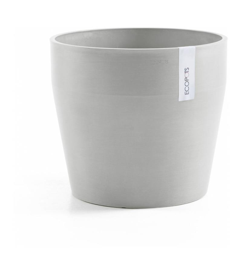 Ecopots Sankara kunststof bloempot Wit/Grijs - Ø 37,1 cm