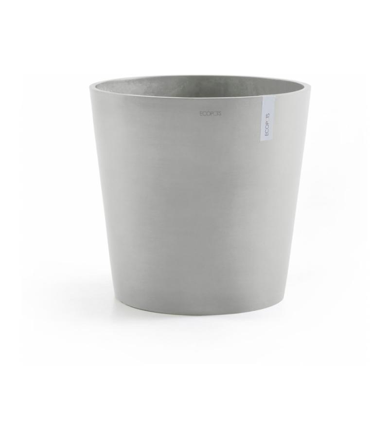 Ecopots Amsterdam kunststof bloempot Grijs/Wit - Ø 47 cm