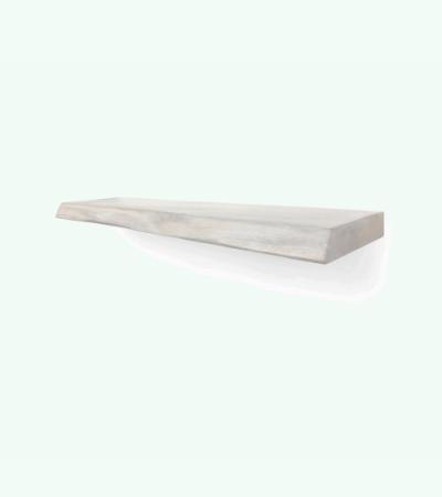 Zwevende wandplank eiken boomstam natuurlijk wit 50 x 20 cm