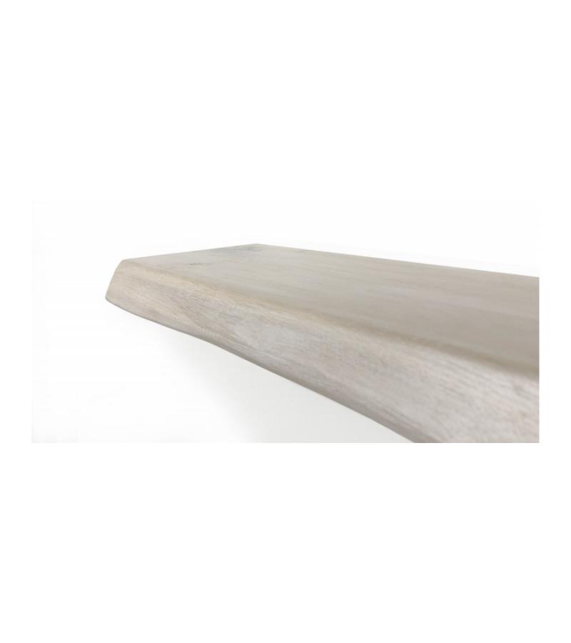 Zwevende wandplank eiken boomstam natuurlijk wit 50 x 20 cm