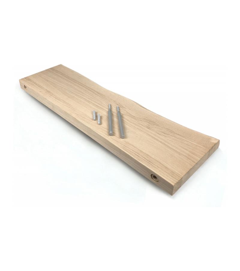 Zwevende wandplank eiken boomstam 140 x 20 cm