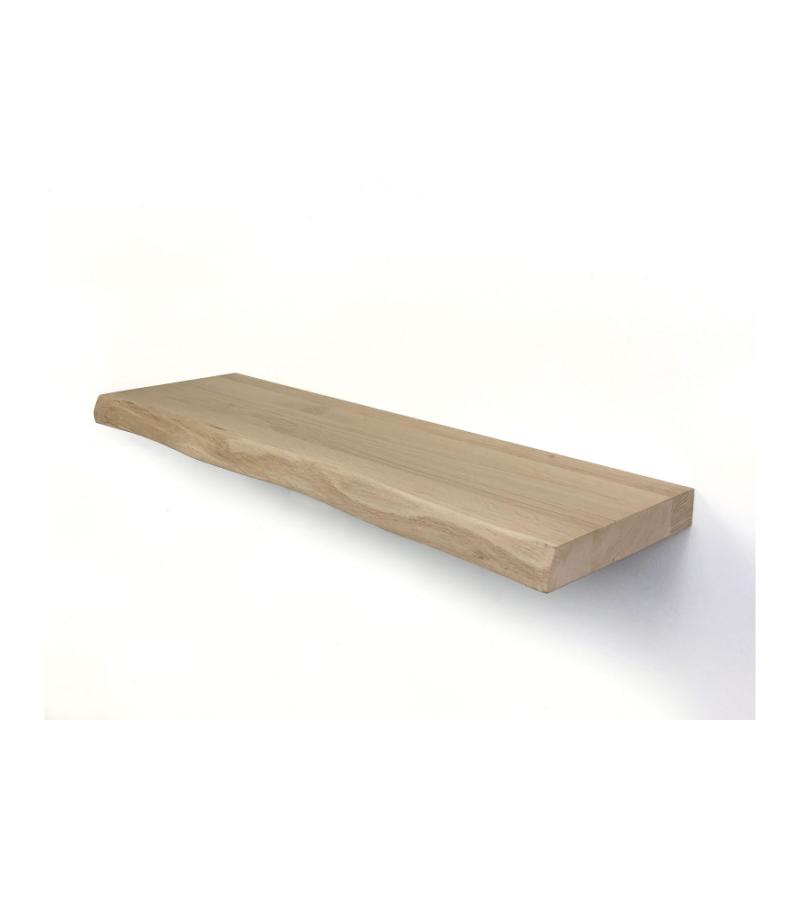 Zwevende wandplank eiken boomstam 140 x 20 cm