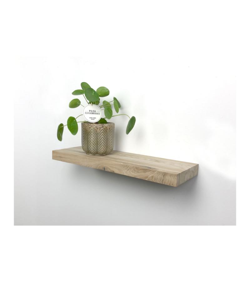 Zwevende wandplank eiken recht 140 x 20 cm