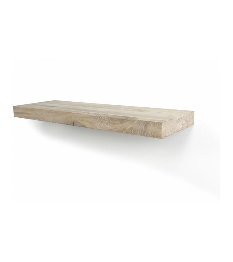 Zwevende wandplank eiken recht 140 x 20 cm