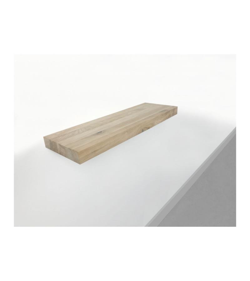 Zwevende wandplank eiken recht 140 x 20 cm