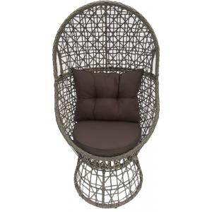 Daisy wicker loungestoel draaibaar zand