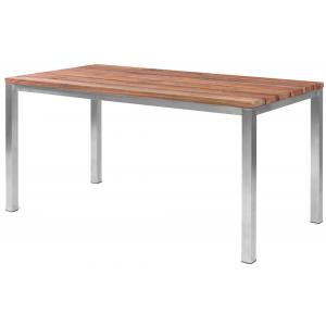 Tuintafel Miami teak met rvs frame 160 cm