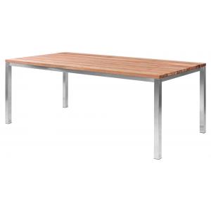 Tuintafel Miami teak met rvs frame 220 cm