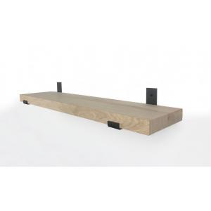 Fondsen interferentie Selectiekader Wood Brothers Eiken wandplank 60 x 20 cm met industriele plankdragers |  Tuinexpress.nl